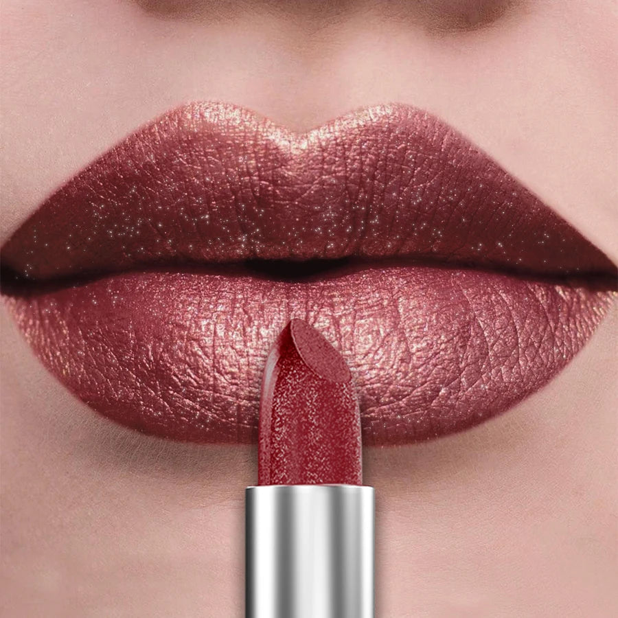 21Colors Bold & Intense Glitter Shiny Metallic Lipstick Pearlescent Lip Tint,Long Lasting Lip Senior Matte Lip Makeup Gifts For