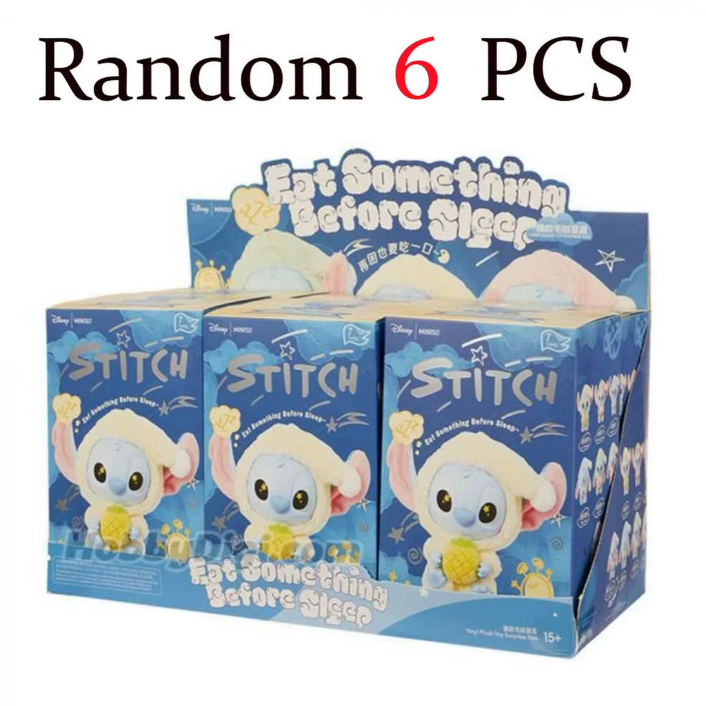 New  Stitch Eat Some Thing before Sleep Series Vinyl Blind Box Bag Pendant Cute Plush Doll Mystery Box Toy Birthday Gifts