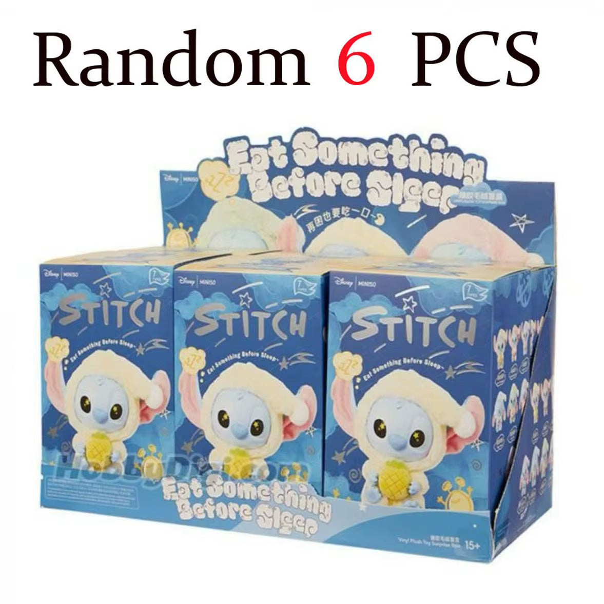New  Stitch Eat Some Thing before Sleep Series Vinyl Blind Box Bag Pendant Cute Plush Doll Mystery Box Toy Birthday Gifts