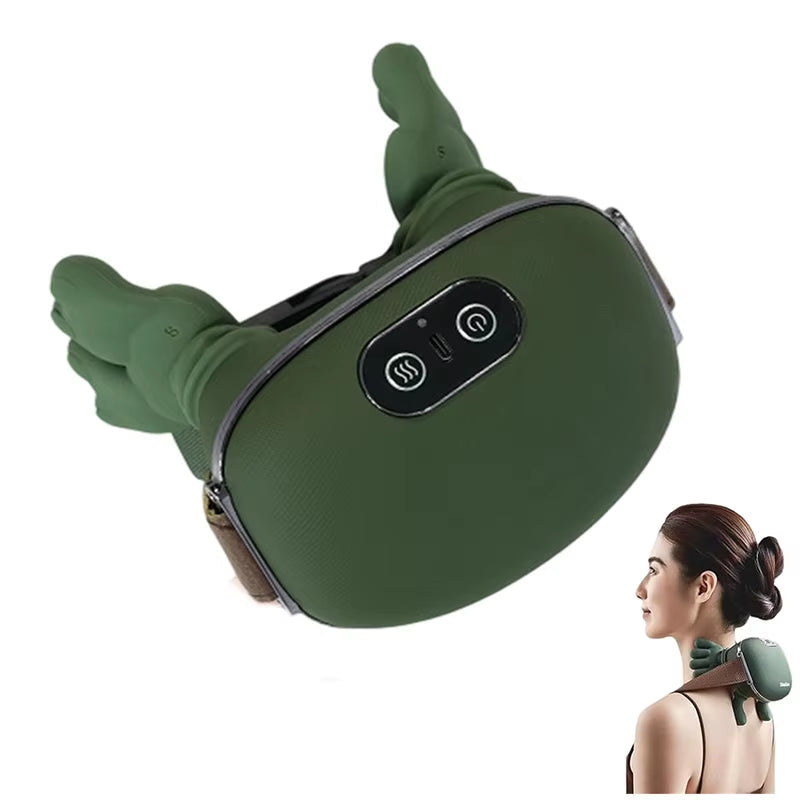 Neck Massager with Real Hand Simulation Wireless Portable Neck and Back Massager 4D Kneading Massage Design for Pain Relief