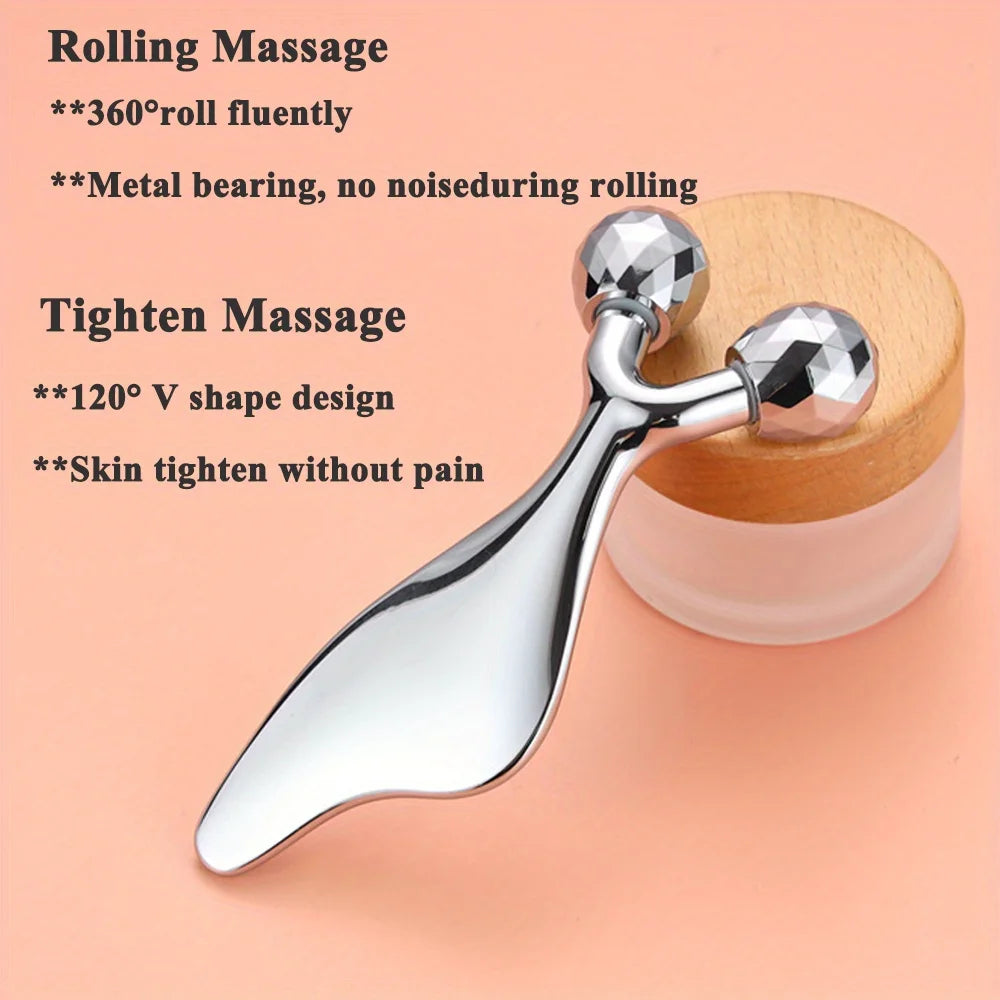 2-in-1 Facial Roller & Gua Sha Massage Tool