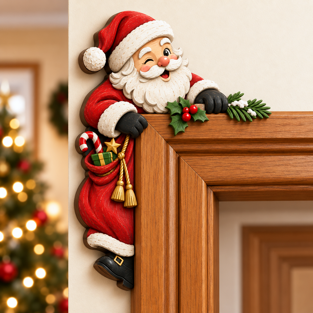 Christmas Santa Peekaboo Door Frame Decoration
