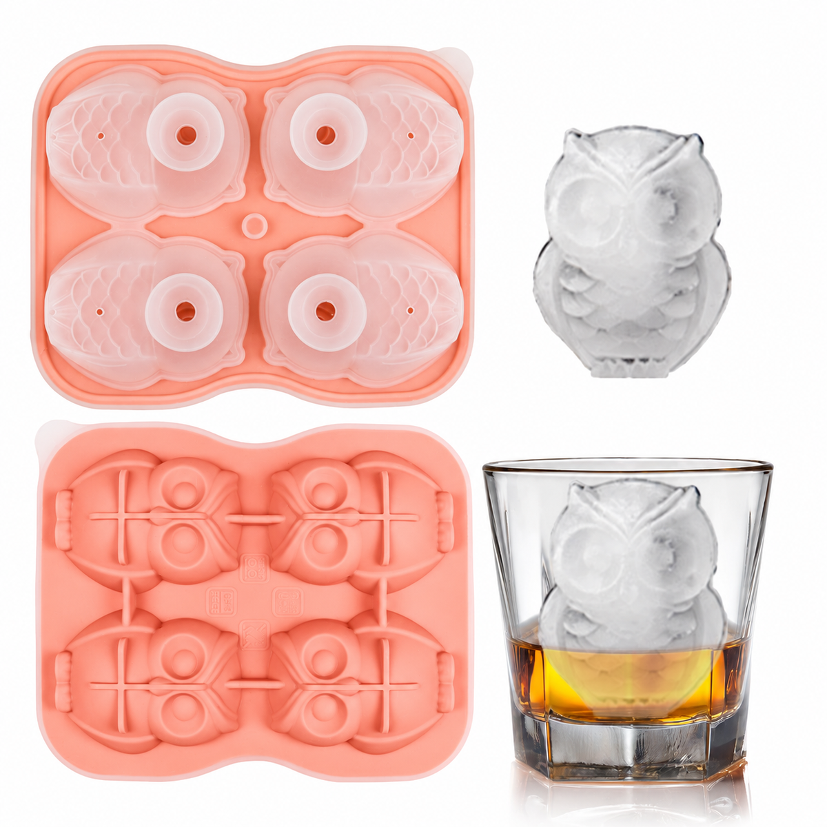 3D Animal Shaped Silicone Ice Cube Mold Tray