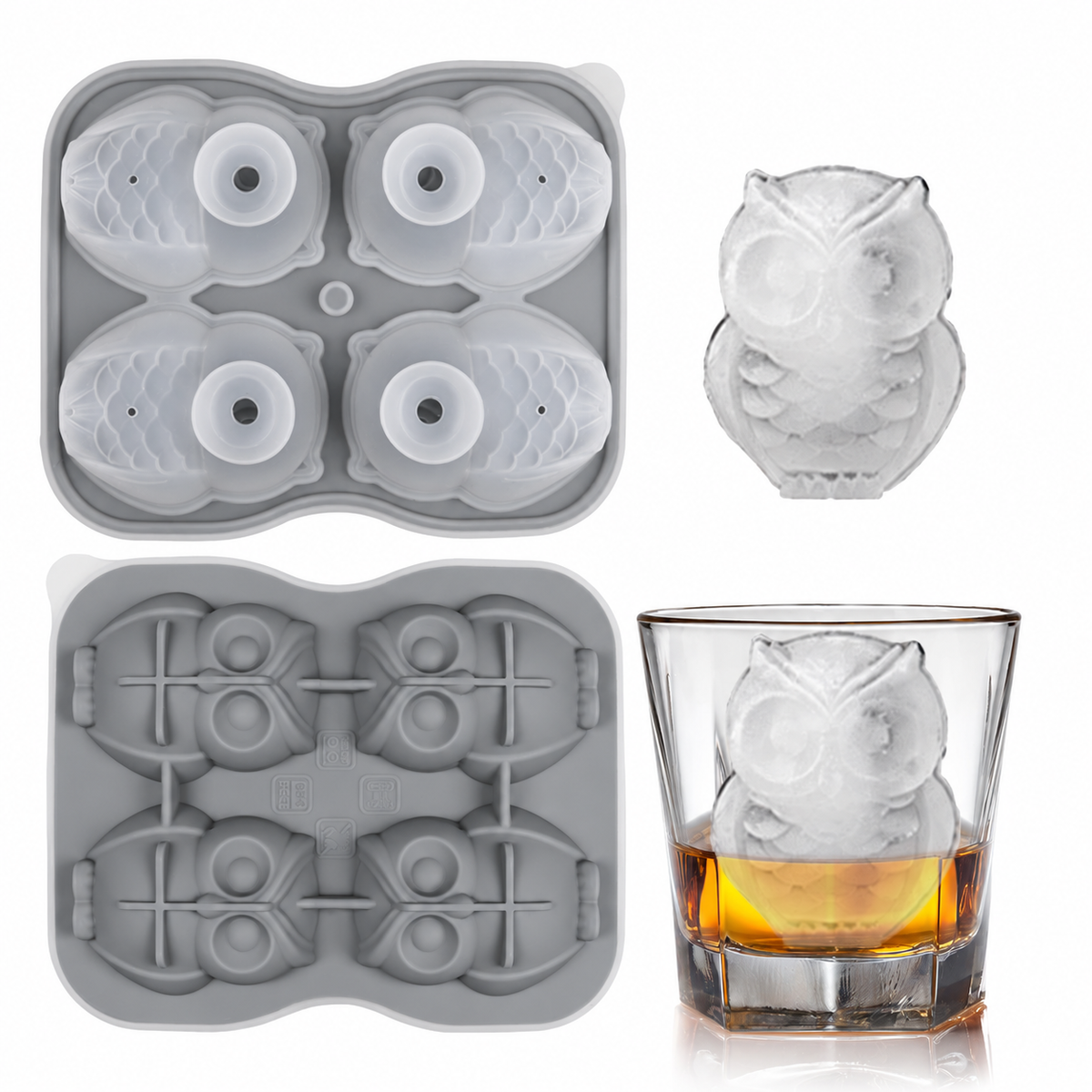 3D Animal Shaped Silicone Ice Cube Mold Tray