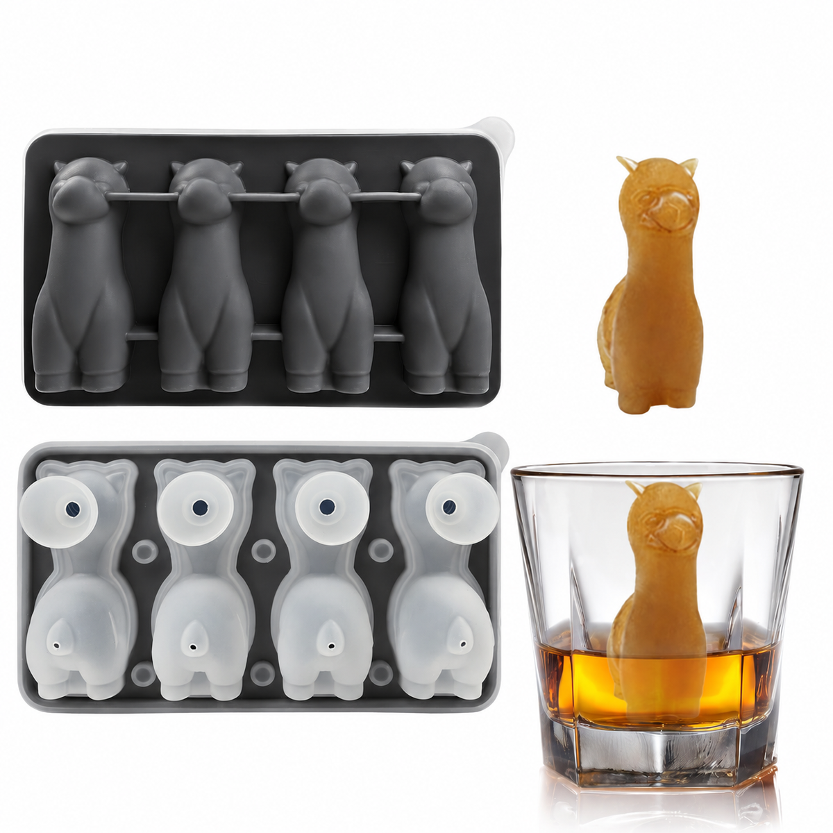 3D Animal Shaped Silicone Ice Cube Mold Tray