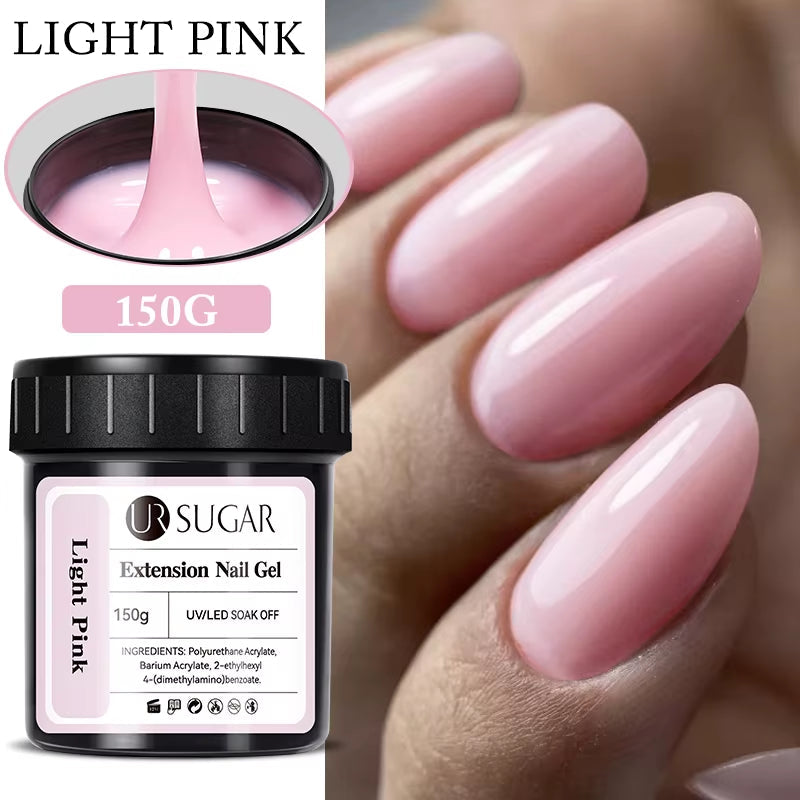 150g UV/LED Hard Nail Extension Builder Gel – Pink/White