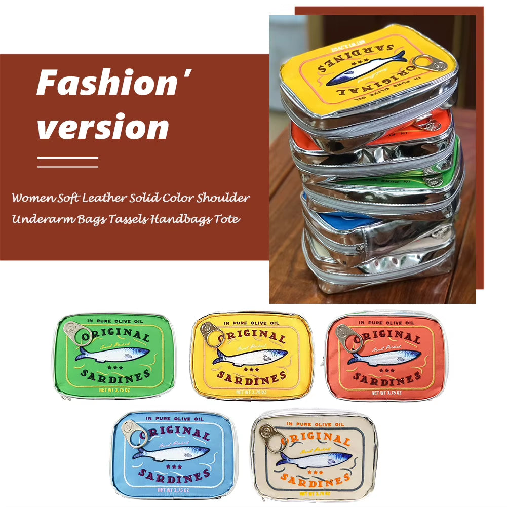 Cute Sardine Can Print Travel Makeup & Toiletry Bag