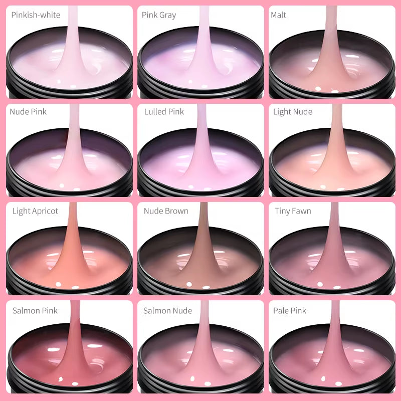 150g UV/LED Hard Nail Extension Builder Gel – Pink/White