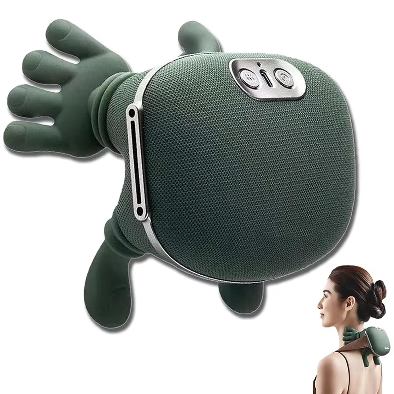 Neck Massager with Real Hand Simulation Wireless Portable Neck and Back Massager 4D Kneading Massage Design for Pain Relief