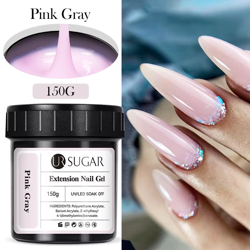150g UV/LED Hard Nail Extension Builder Gel – Pink/White