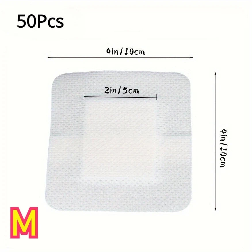 50-Pack Non-Woven Adhesive Dressing Pads – 6×7cm