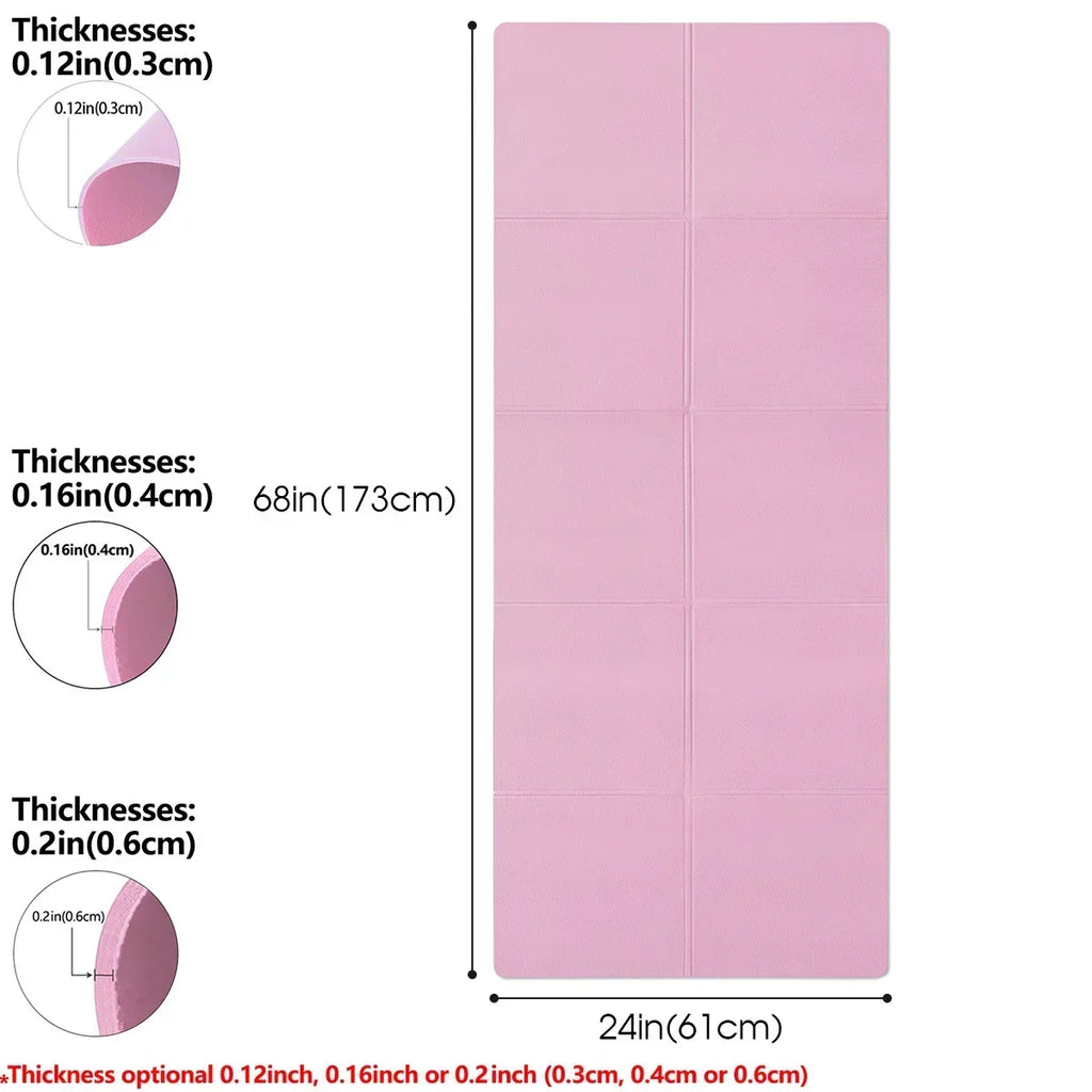 Non-Slip Yoga & Pilates Exercise Mat – 3/4/6mm Thickness
