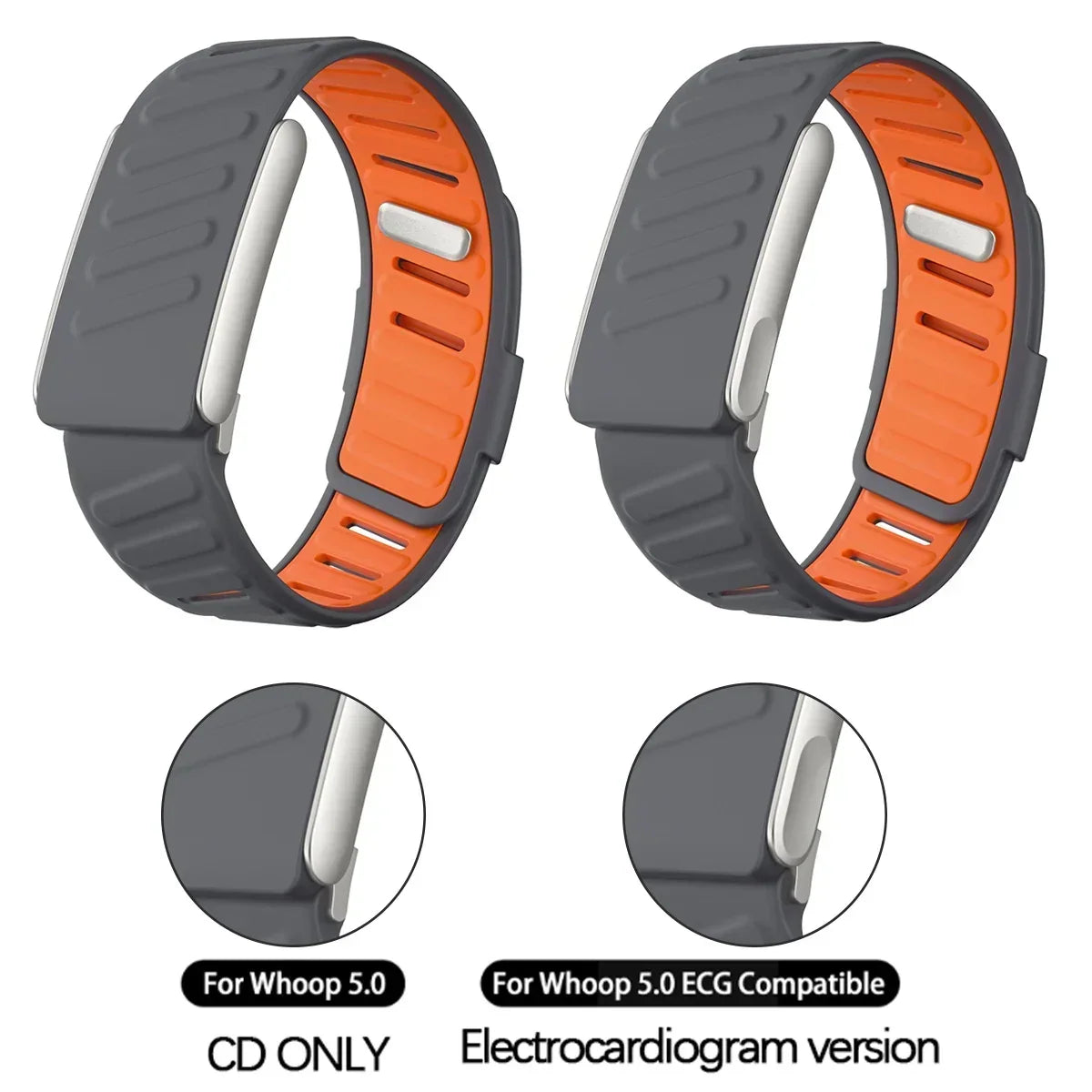 New WHOOP SportFlex Wrist Band Soft-Touch Silicone Waterproof and Sweatproof Adjustable Strap , 5.0 Compatible