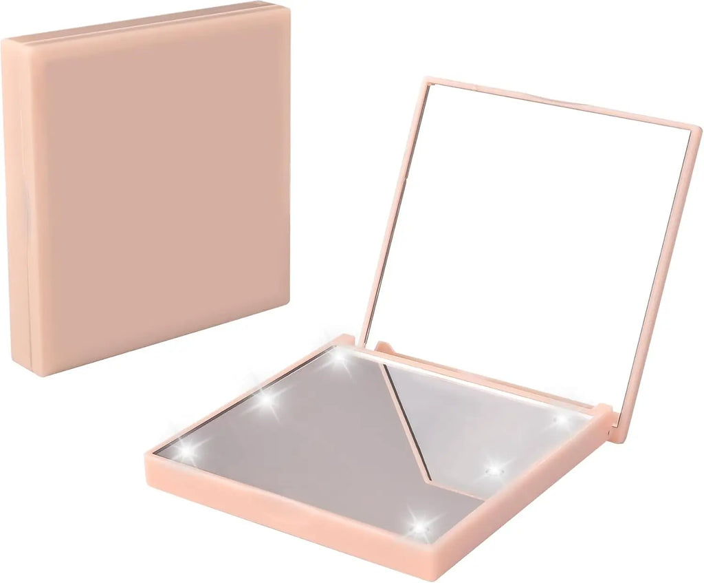 Foldable Compact Makeup Mirror with 6 LED Lights