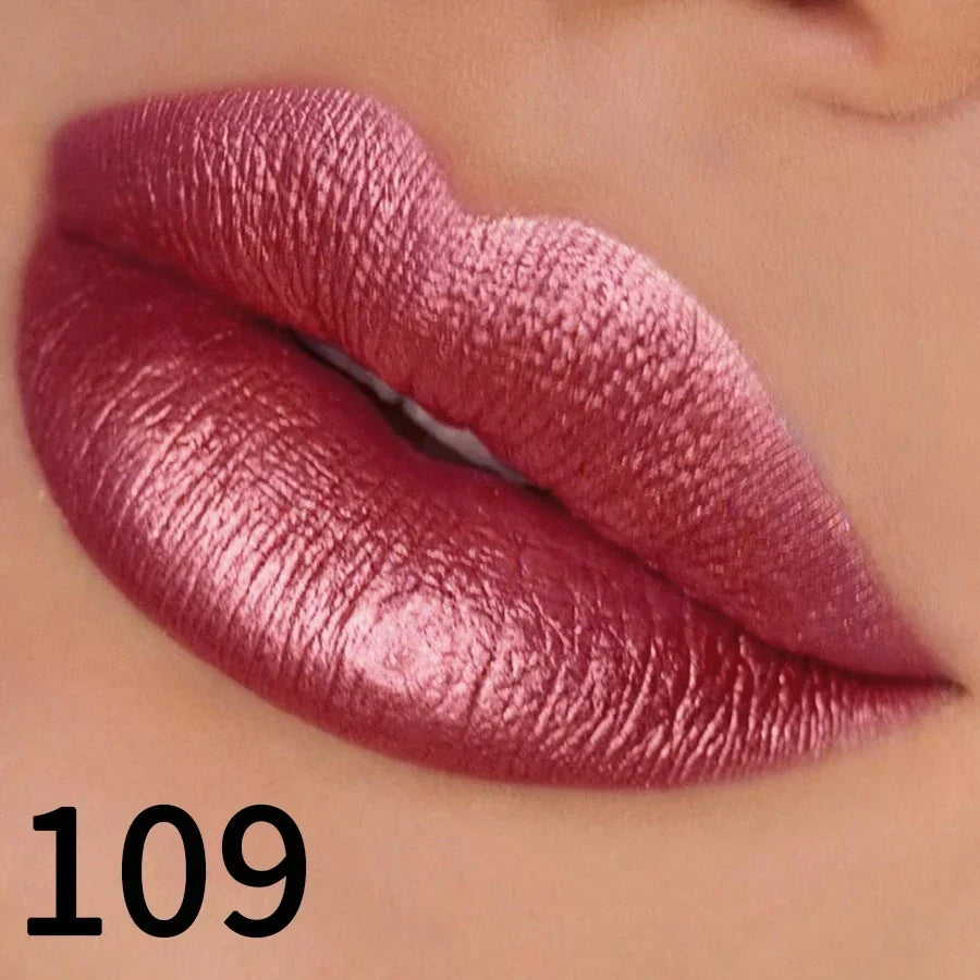Glitter Lipstick – Sparkling Metallic Lip Color in 19 Shades