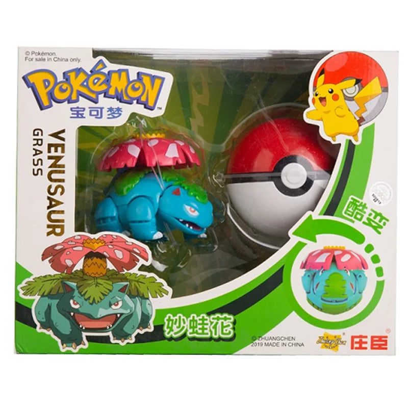 About Pokemon Anime Figure Charizard Pikachu Gyarados Pocket Monster Figure Pokeball Action Deformation Toy Model Children Gift