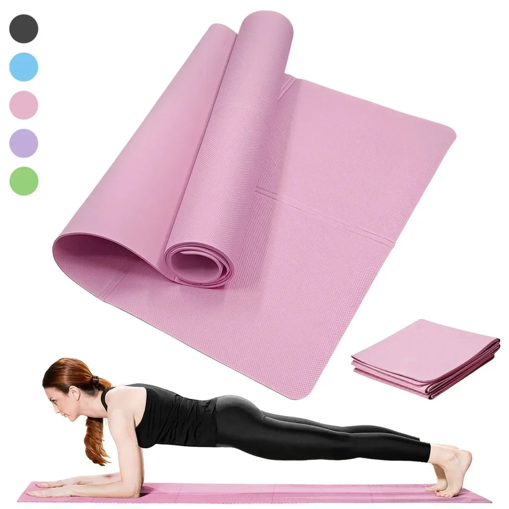Non-Slip Yoga & Pilates Exercise Mat – 3/4/6mm Thickness