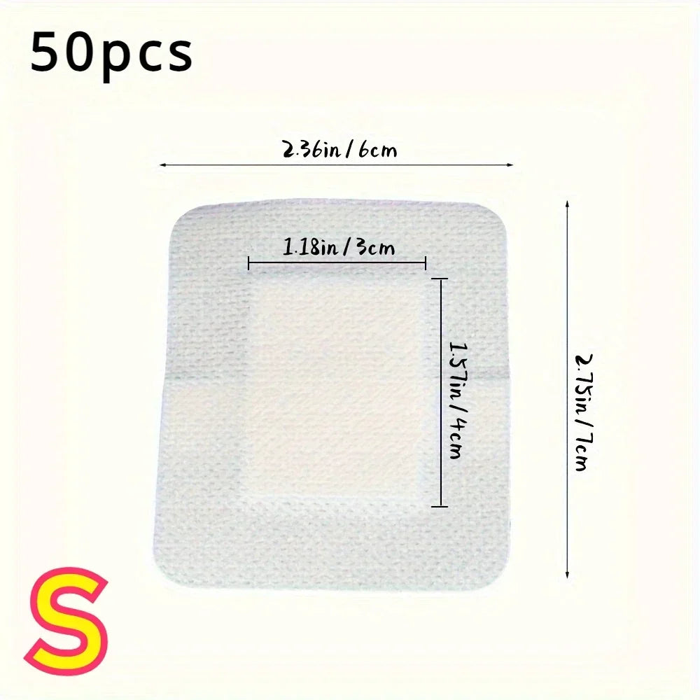 50-Pack Non-Woven Adhesive Dressing Pads – 6×7cm
