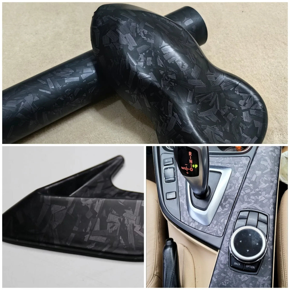 Black Forged Carbon Fiber Vinyl Wrap Cosmic Hex Carbon Car Wrapping Film For Interior & Exterior Vehicle Motorcycle