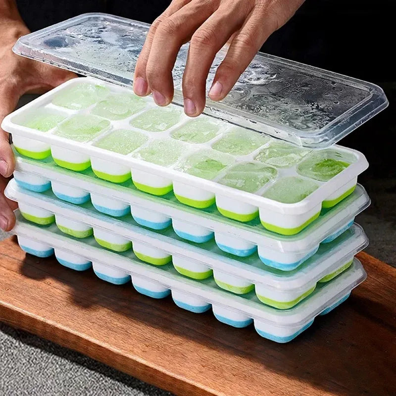 14-Cube Silicone Ice Tray with Lid