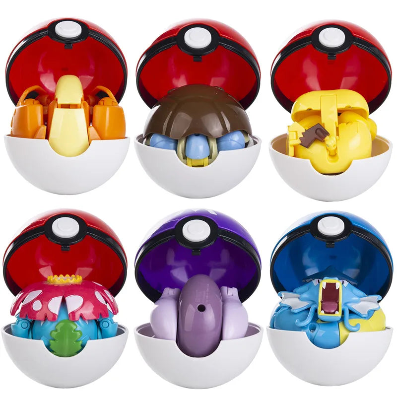 About Pokemon Anime Figure Charizard Pikachu Gyarados Pocket Monster Figure Pokeball Action Deformation Toy Model Children Gift