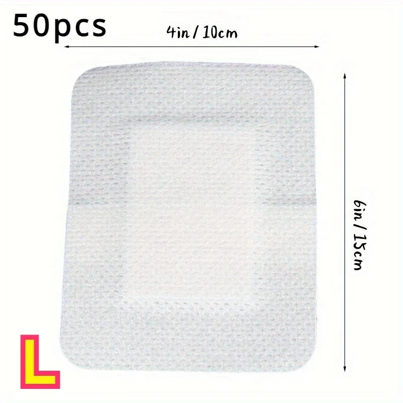 50-Pack Non-Woven Adhesive Dressing Pads – 6×7cm