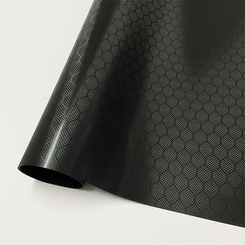 Black Forged Carbon Fiber Vinyl Wrap Cosmic Hex Carbon Car Wrapping Film For Interior & Exterior Vehicle Motorcycle