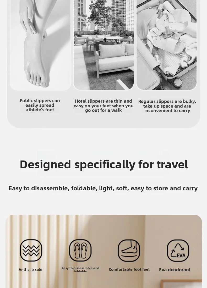 Unisex Foldable Non-Slip EVA Travel Slippers