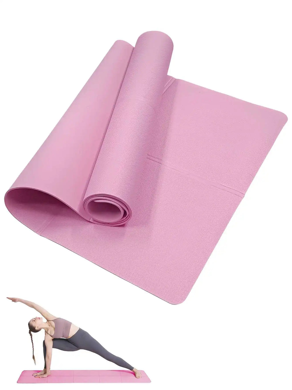 Non-Slip Yoga & Pilates Exercise Mat – 3/4/6mm Thickness