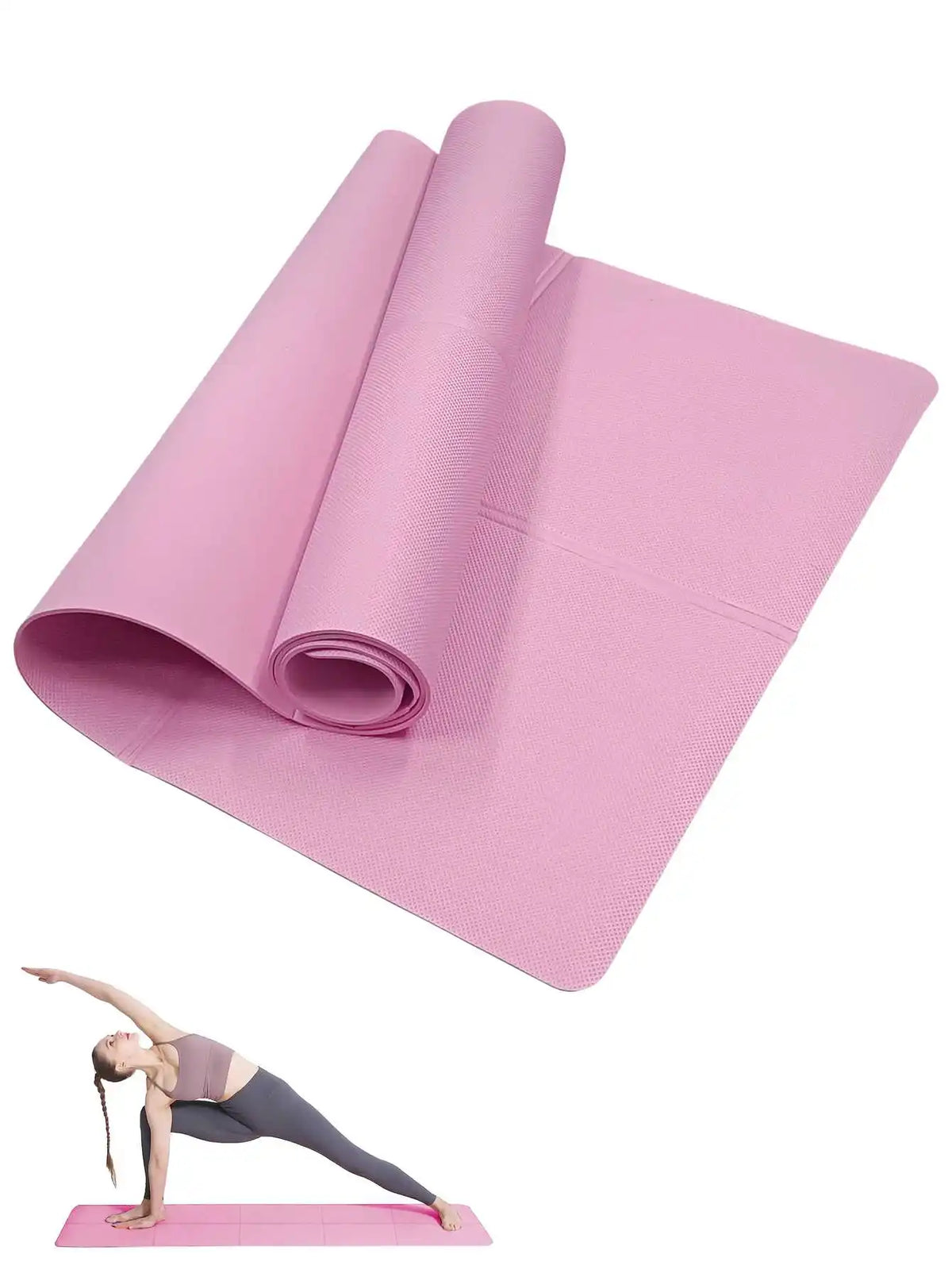 Non-Slip Yoga & Pilates Exercise Mat – 3/4/6mm Thickness