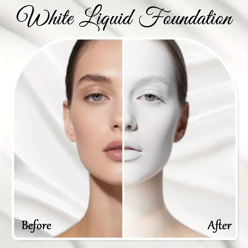 Full-Coverage White Liquid Foundation for Goth & Cosplay Makeup
