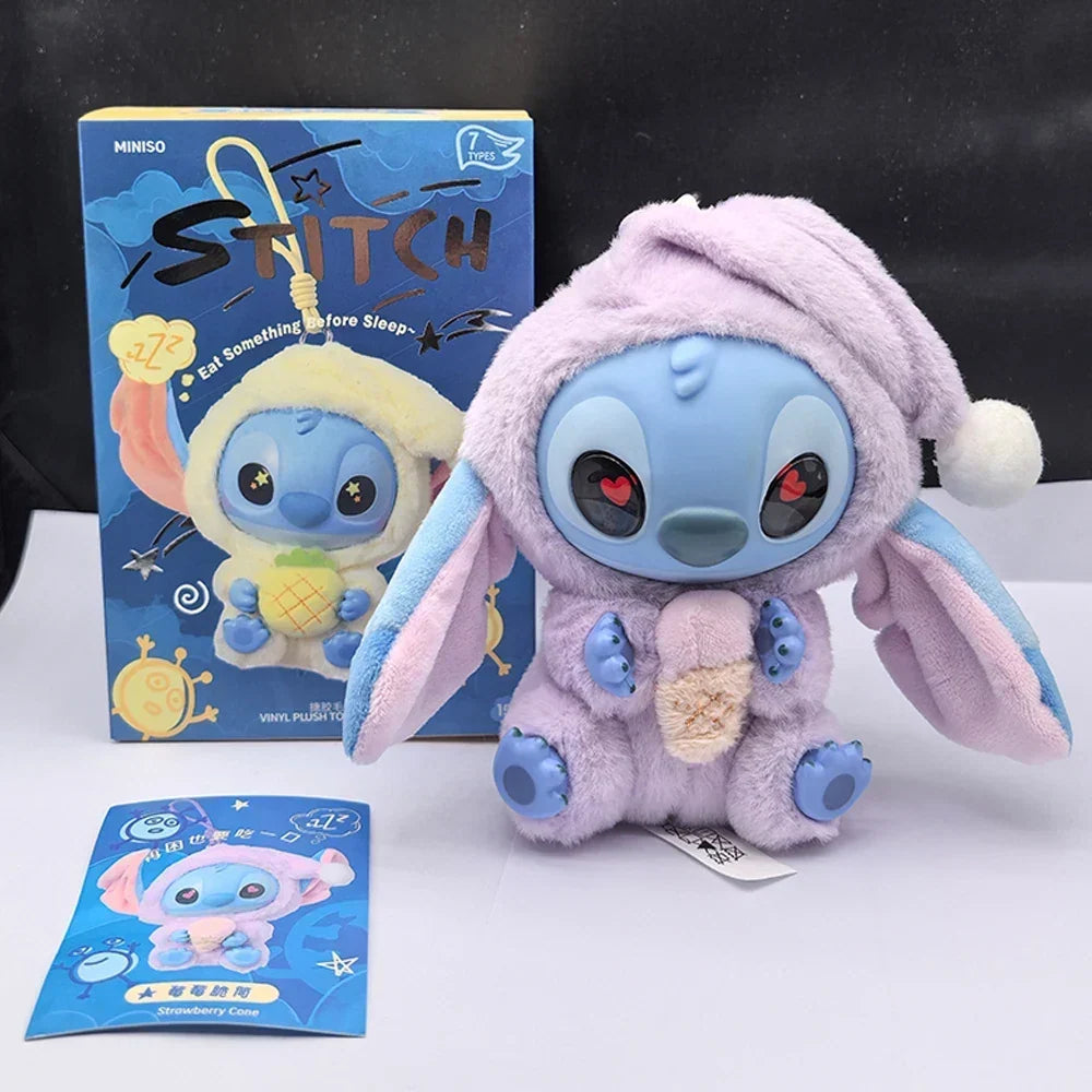 HOT Stitch Eat Something Before Sleep Series Blind Box Plush Vinyl Toys Cute Doll Labu V3 Mystery Box Bag Pendant Decor Gift
