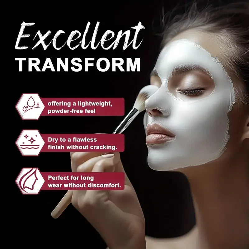 Full-Coverage White Liquid Foundation for Goth & Cosplay Makeup