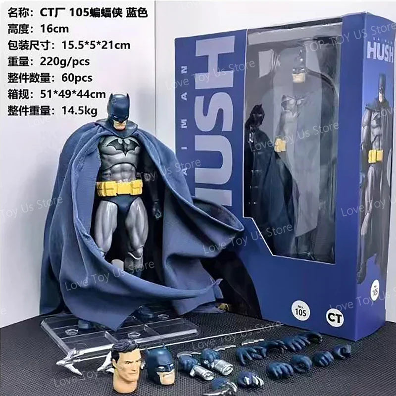 HOT in Stock CT Toys Batman Hush Blue Version Mafex 105 Black Version Dc Bat Man Anime Action Figure Figurine Model Statue Gift