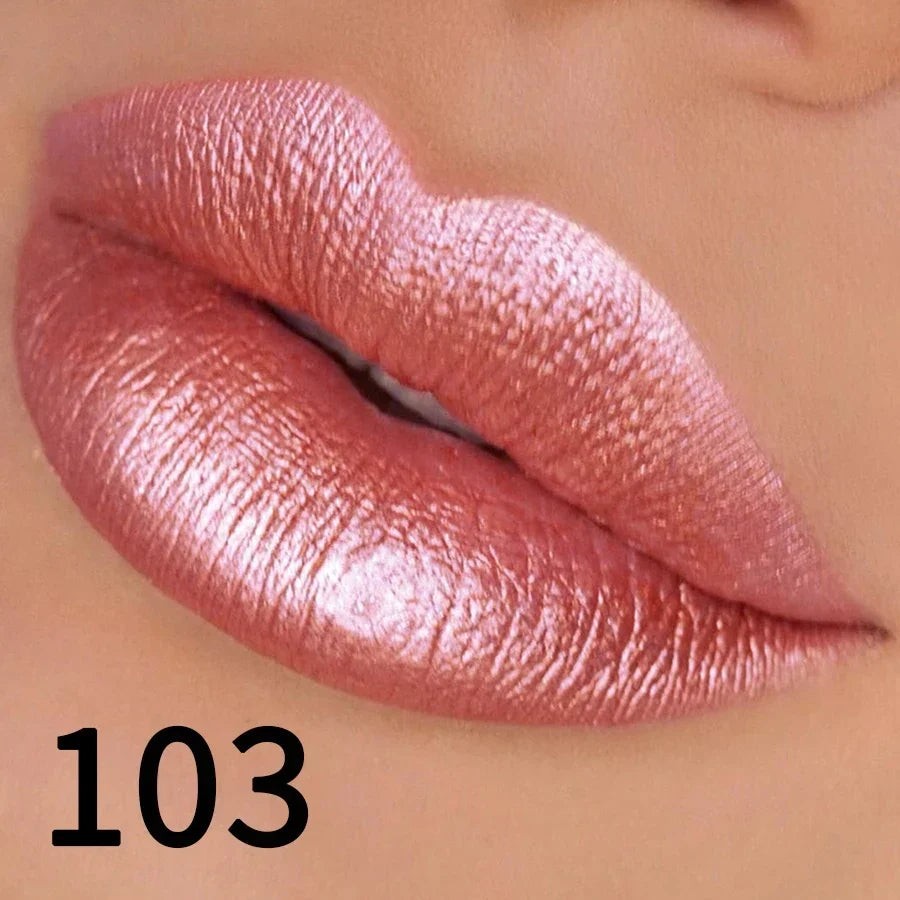 Glitter Lipstick – Sparkling Metallic Lip Color in 19 Shades