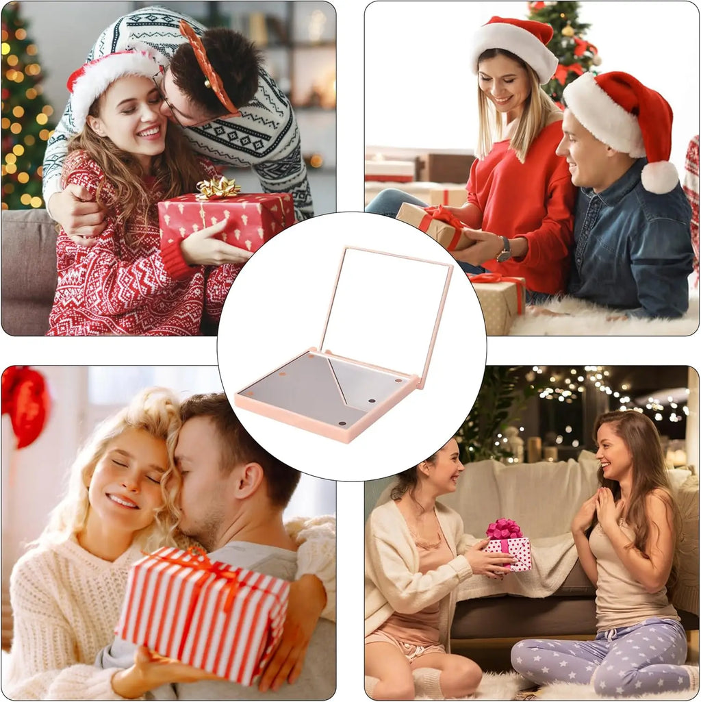Foldable Compact Makeup Mirror with 6 LED Lights