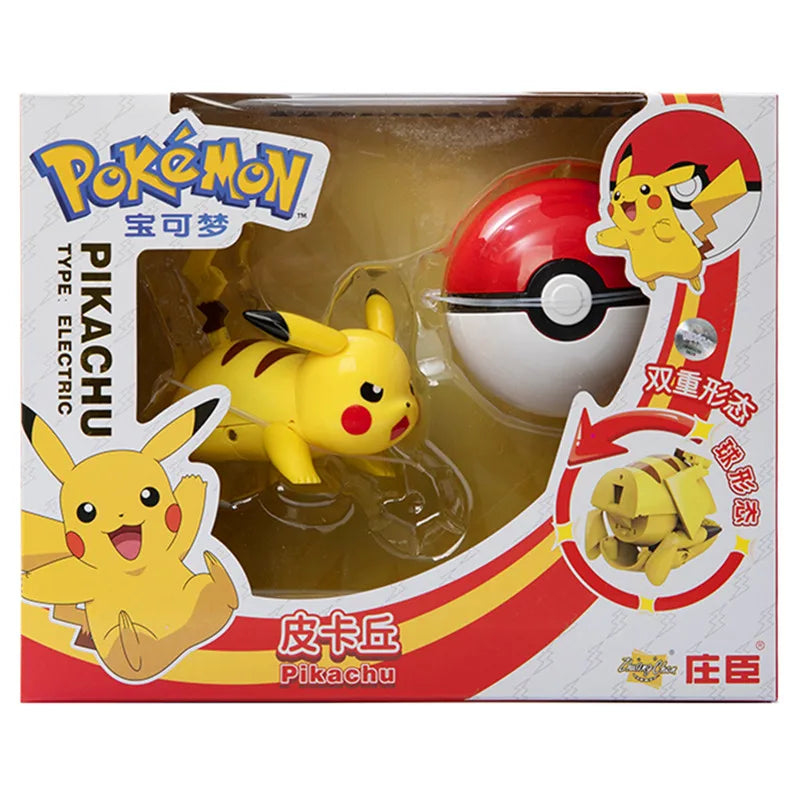 About Pokemon Anime Figure Charizard Pikachu Gyarados Pocket Monster Figure Pokeball Action Deformation Toy Model Children Gift