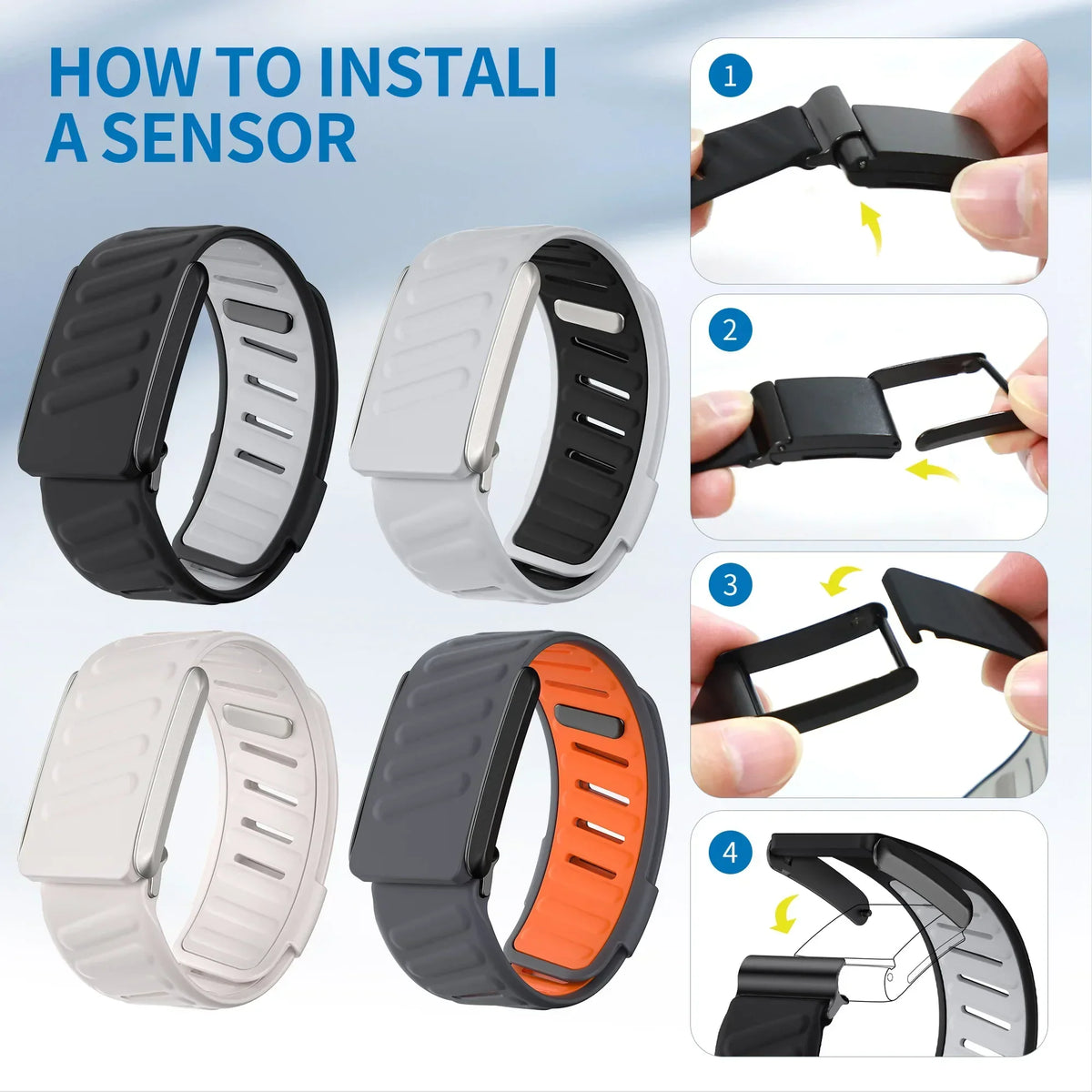 New WHOOP SportFlex Wrist Band Soft-Touch Silicone Waterproof and Sweatproof Adjustable Strap , 5.0 Compatible