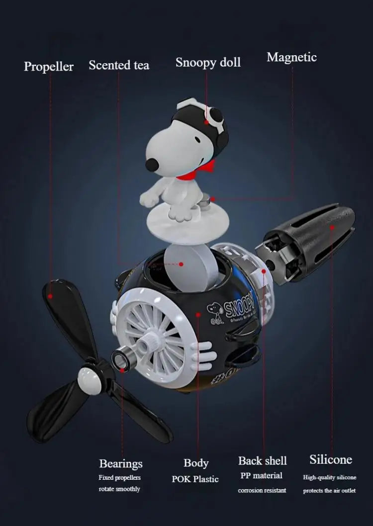 Snoopy Air Freshener Flying Propeller Pilot Series Car Accessories Anime Figures Aromatherapy Fragrance Diffuser Car Decor Gifts
