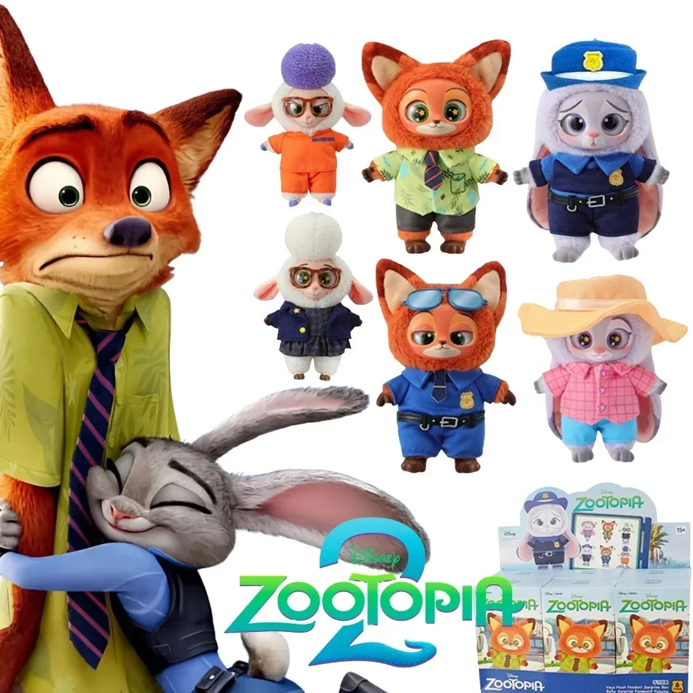 Disney Zootopia Blind Box Nick Judy Vinyl Doll Trendy Surprise Toy Cute Backpack Pendant Children's Birthday Gift