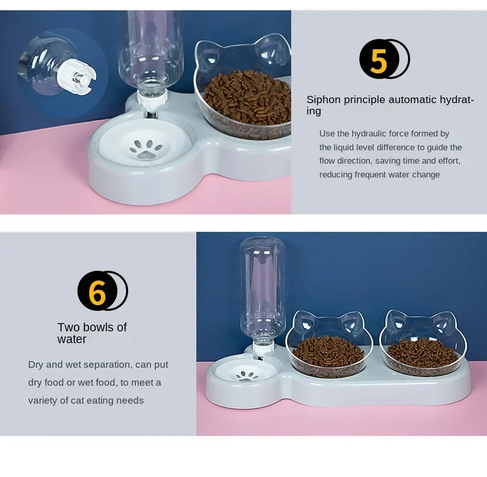 Durable Double Feeder for Food & Water for Cats & Dogs