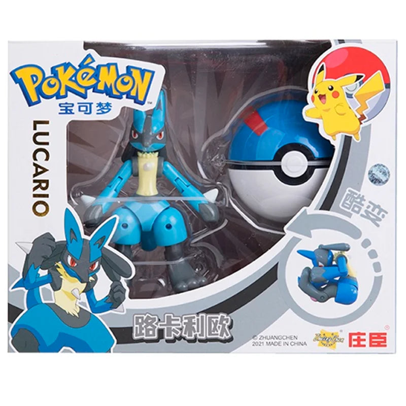 About Pokemon Anime Figure Charizard Pikachu Gyarados Pocket Monster Figure Pokeball Action Deformation Toy Model Children Gift