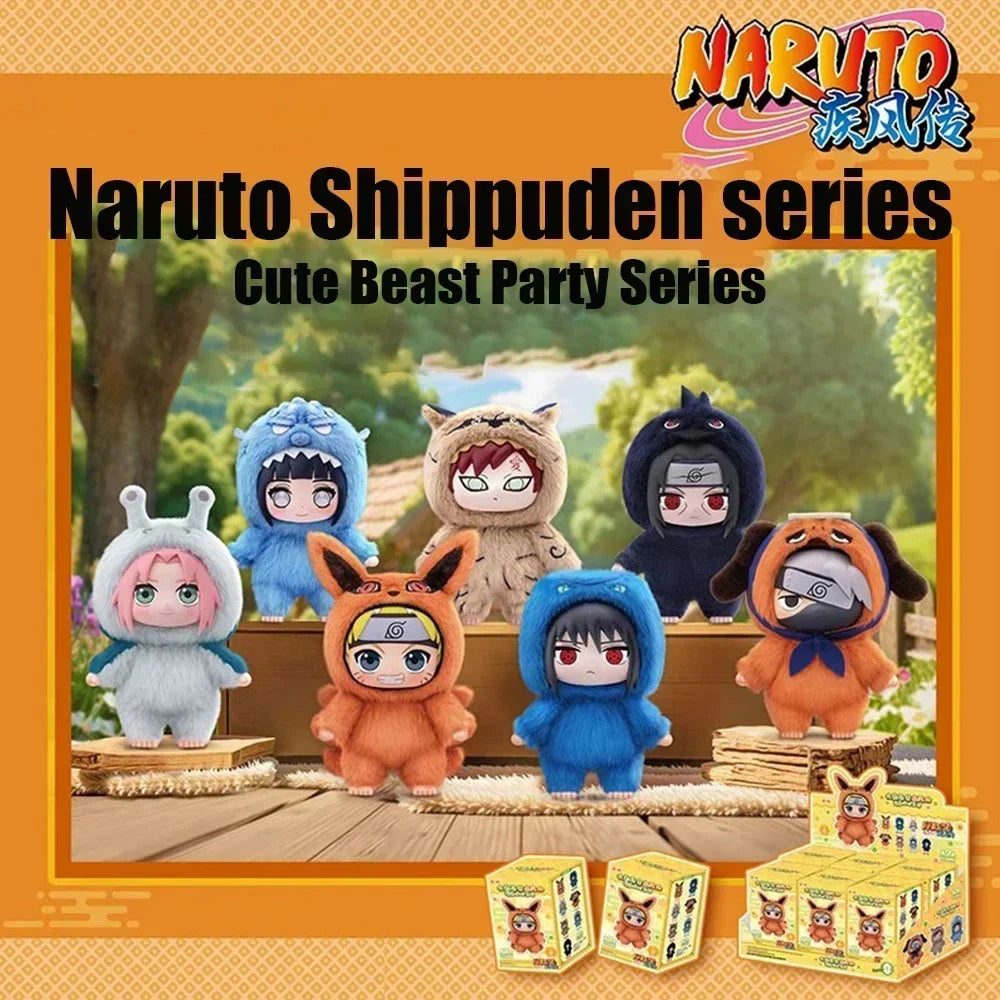 Toptoy Naruto Shippuden Beast Party Series Vinyl Figure Plush-Like Texture Blind Box Chibi Kakashi Sasuke Collectible