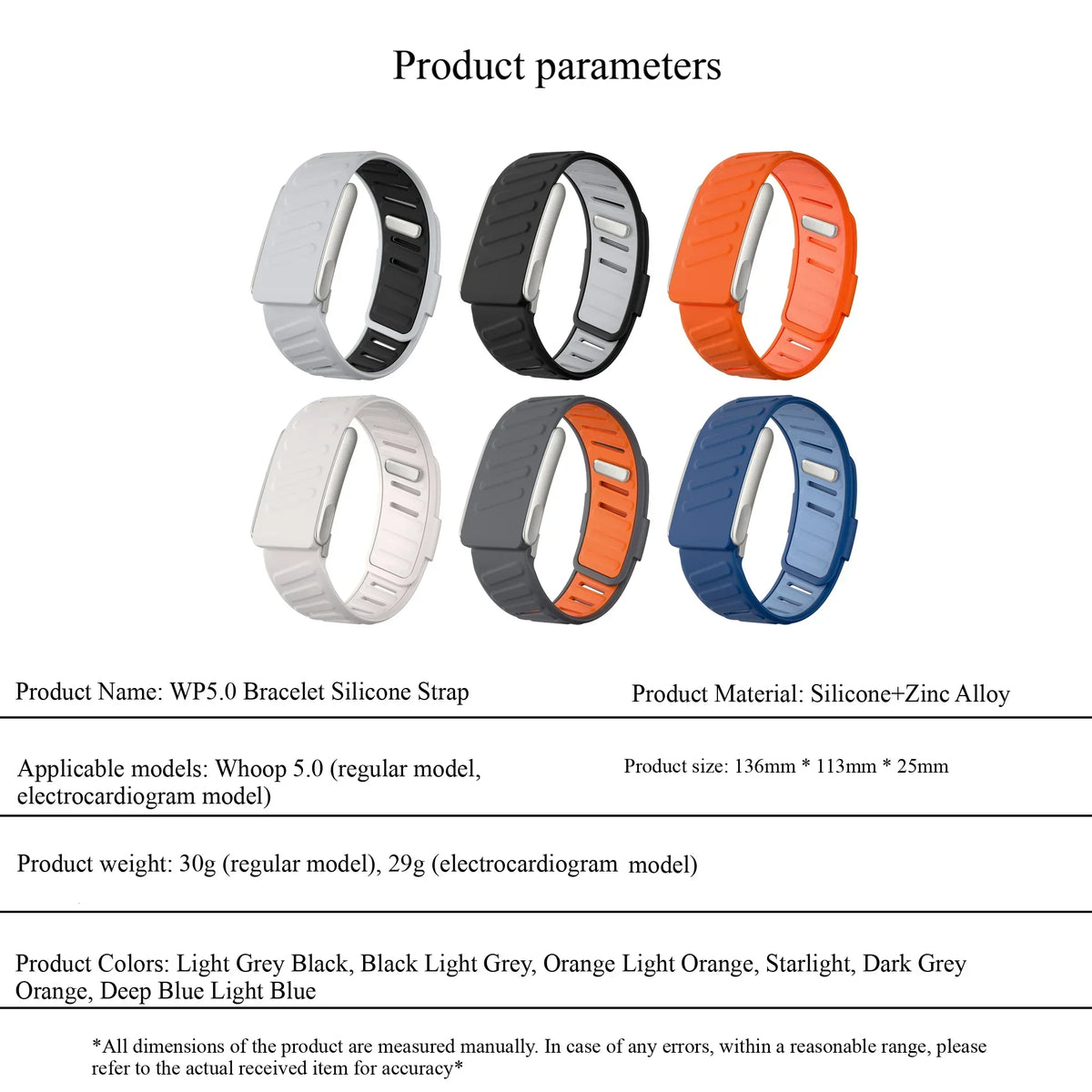 New WHOOP SportFlex Wrist Band Soft-Touch Silicone Waterproof and Sweatproof Adjustable Strap , 5.0 Compatible