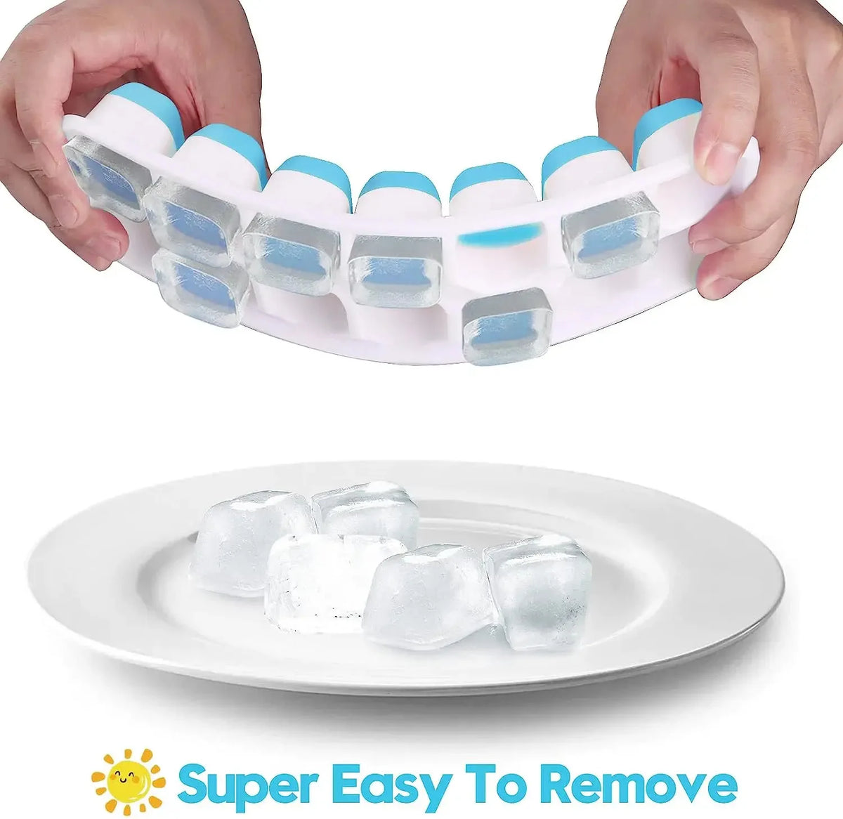 14-Cube Silicone Ice Tray with Lid