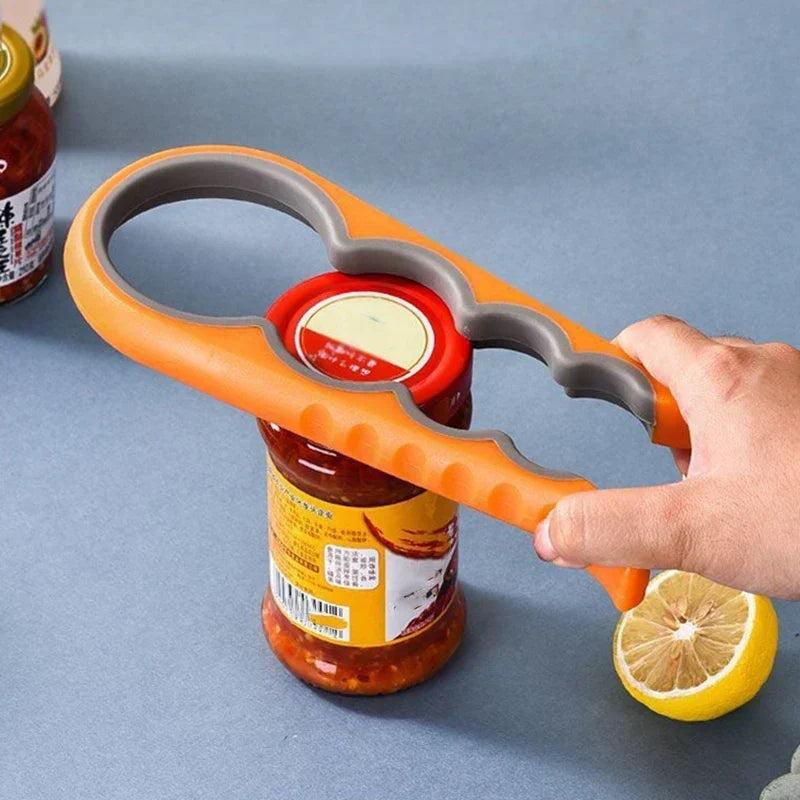 1pc Multifunctional 4-in-1 Jar Opener, Jar Gripper, Lid Opener, Can Opener, Bottle Opener