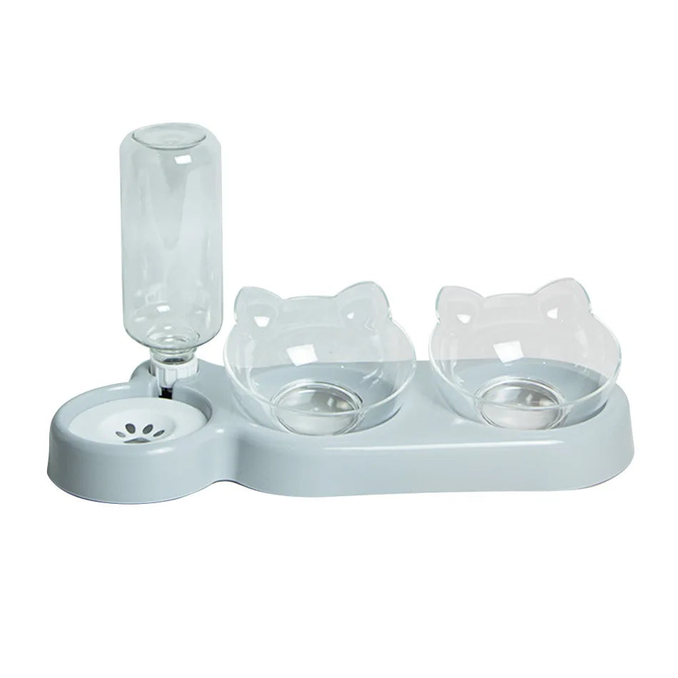 Durable Double Feeder for Food & Water for Cats & Dogs