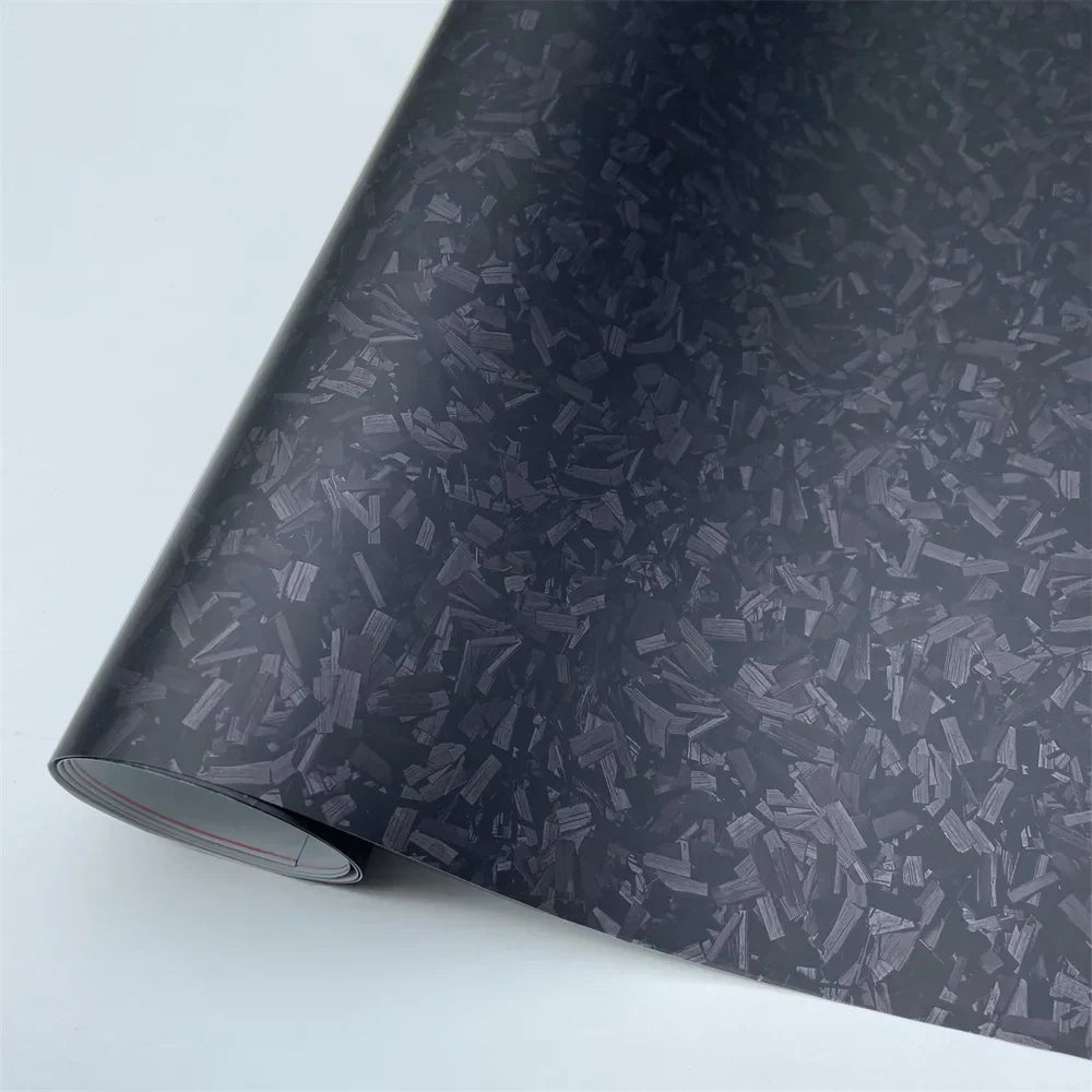Black Forged Carbon Fiber Vinyl Wrap Cosmic Hex Carbon Car Wrapping Film For Interior & Exterior Vehicle Motorcycle