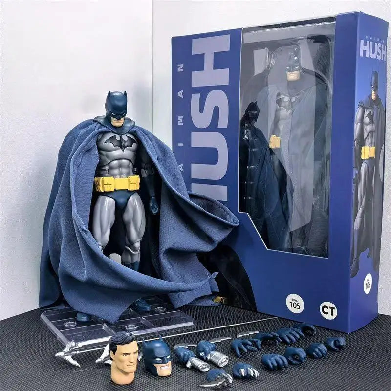 HOT in Stock CT Toys Batman Hush Blue Version Mafex 105 Black Version Dc Bat Man Anime Action Figure Figurine Model Statue Gift