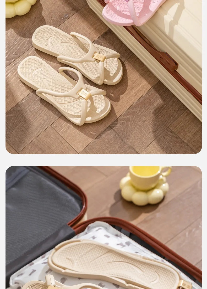 Unisex Foldable Non-Slip EVA Travel Slippers